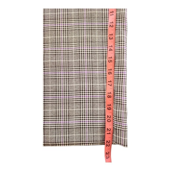 Halogen Plaid Wide Leg Crop Pants Brown Purple Stretch Size 4P Workwear - Picture 4 of 12